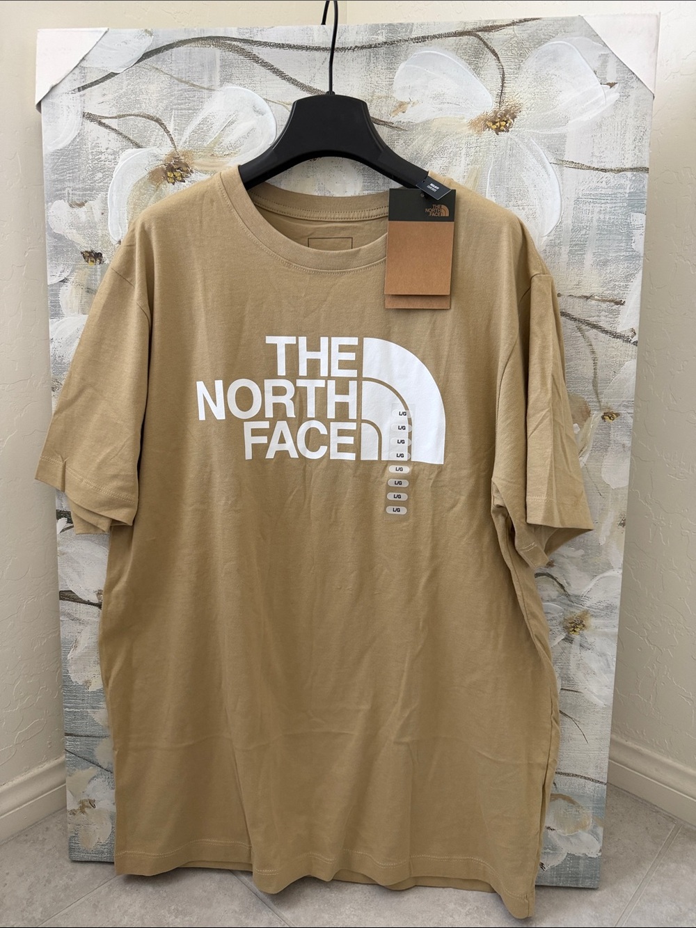The North Face Men's Tan Logo Short Sleeve Tee
